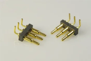 10vnt spyruoklinė Pogo Pin Jungtis 2.54 mm Žingsnio 3 Smeigtukai Per Skyles PCB Aukščio, stačiu Kampu 90 Laipsnių Per Skyles PCB