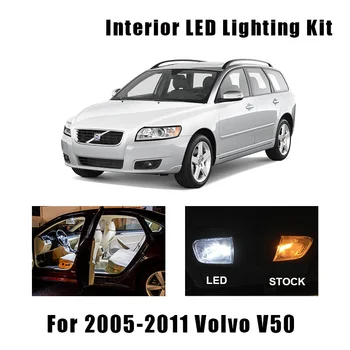 16pcs Balta Klaidų, LED Interjero Šviesos Lemputes Rinkinio Tinka 2005-2008 M. 2009 M. 2010 M. 2011 M. Volvo V50 Žemėlapis Krovinių Durų Licencijos Lempos