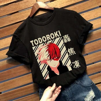 2020 Anime Mano Herojus akademinės bendruomenės Unisex Marškinėliai Harajuku Shoto Todoroki T-Shirt Streetwear Vasaros Viršūnes Tees T-shirt Negabaritinių Hip-Hop