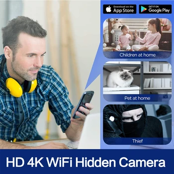2020 m. Naujo Dizaino Veiksmo Kamera 4K 1080P Mini Kamera Cam USB Sieninis Įkroviklis Belaidžio Saugumo kamerų Namų Apsaugos kamera Kamera