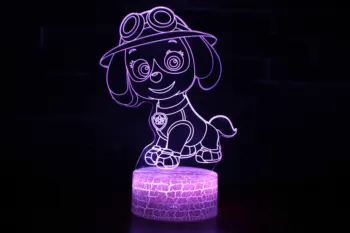 3D LED Nakties Šviesos Spalvingai Keičiasi Lempos Šuo Kambarių Apdaila Mielas Animacinių filmų Veiksmų Skaičius, Žaislas, Skirtas Gimtadienio, Kalėdų Dovana