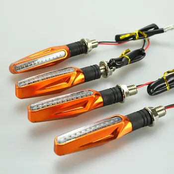 4PCS Orange Motociklo Universalus 12 LED Posūkio Signalo Lemputė, Šviesos Indikatorių