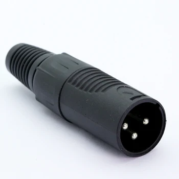 50pcs 3pins XLR male kištukas jungtis, Garso Mikrofonas/MIC, Aukštos kokybės, Juodos spalvos, kabelinė dydis iki 6.0 mm
