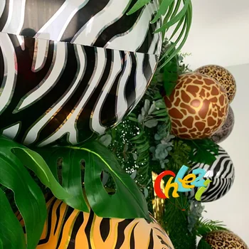 5vnt 4D Gyvūnų tekstūros balionai Leopard tigras, gyvatė zebra Žirafa helio ballon Vestuvių, gimtadienio apdailos baby shower