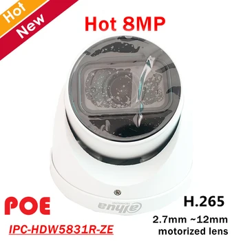 8mp Dahua POE IP vaizdo Kamera IPC-HDW5831R-ZE 2.7 mm ~12mm motorizuotas objektyvas, Built-in Mic Maks. IR šviesos Diodai Ilgis 50m H. 265 Saugumo kameros