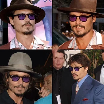 Akiniai Nuo Saulės Vyrams Atspalvių Johnny Depp Kniedės Akiniai Mažas Retro Vintage 