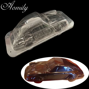 Aomily 3D Automobilių Formos Plastiko Šokoladinis Pyragas Pelėsių Polikarbonato Pudingo, Želė Saldainiai Ledo Pelėsių Naminis Desertas 