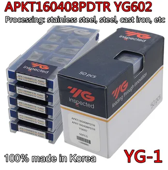 APKT160408PDTR YG602 originalus Korėja YG-1 APKT1604 Karbido įterpti Apdorojimas: nerūdijančio plieno, plieno, ketaus ir pan