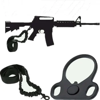 AR15 Taktinis Diržas Šautuvas Vieno Taško Diržas Dirželis + Dual Plokštė Mount Bungee galinė Plokštė tvirtinimo Adapteris Reguliuojamas Medžioklės Dirželis