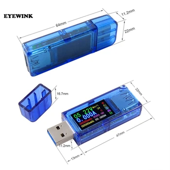 AT34 USB 3.0 spalvotas LCD Voltmeter ammeter įtampa srovės matuoklis multimetras baterijos įkrovimo galia banko USB Testeris