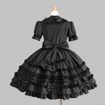 Derliaus saldus lolita dress palace nėrinių bowknot peter pan apykaklės viktorijos suknelė kawaii girl lolita gotikos op loli cosplay