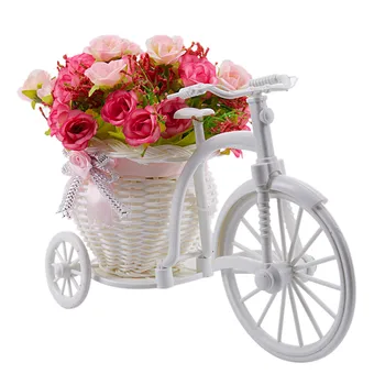 Idiliškas Baldus Modeliavimas Gėlių Ir Gėlių Automobilis Tiktų Dviračių Megztų Gėlių Krepšelis Netikrą Gėlių Diamond Rose Pink