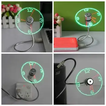 Ingelon USB Fan Mini Lanksčia Gooseneck LED Laikrodis Office Cool Dalykėlių Už nešiojamojo KOMPIUTERIO, Nešiojamojo kompiuterio Temperatūros/Laiko Rodymo Mini Ventiliatorius