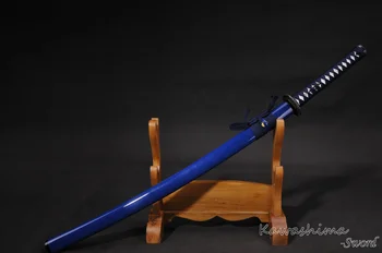 Japonų Samurajus Kardas 41in Ilgio Sulankstyti Plieno Full Tang Katana Skustuvas Aštrių Paruoštas Popieriaus Pjaustymas Naujų Tiekimo-Mėlyna Apvalkalas