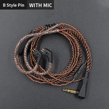 KZ ZST ZSN ZS10 pro ZS3 ZS6 AS16 AS12 ZSN Pro Ausinės Su Micrphone kabelis 2PIN pin atnaujinti kabelis, Ausinės laidą su mic