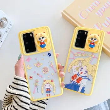 Mielas Sailor Moon Skaidrių Kameros Objektyvo Apsaugos Telefoną Atveju Huawei P40 Pro Nova 7Pro 30 Mate 30 Pro Nova 5 Nova 6 Padengti Atvejais
