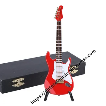 Miniatiūriniai Muzikos Instrumentai Mini Gitara Miniatiūriniai Modelio elektrine Gitara Modelis Su Stovu ir Byla Popurlar Stygos Instrumentas