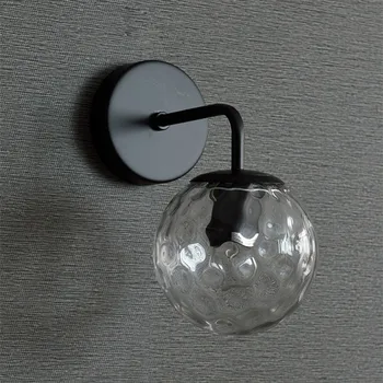 Mordern Juoda Ir Antikvariniai Žalvaris Ripple Stiklo LED Pateiktų Pasaulyje Sienos Šviesos