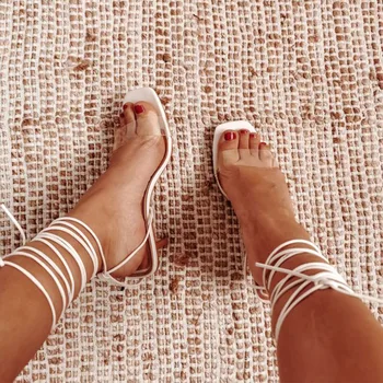 Naujas Moterų Sandalai, Batai 2020 Metų Vasaros PVC Aukšti Kulniukai Plastiko Sandalai Moterims Atgal Nėrinių Stiletto Sandalias De Mujer Verano