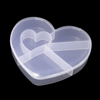 Nešiojamų Papuošalų Įrankių Reguliuojamas Širdies Plastiko Talpinimo Auskarai Granulių Sraigtas Turėtojas Organizatorius Konteinerių Rinkinys Plastiko Atveju