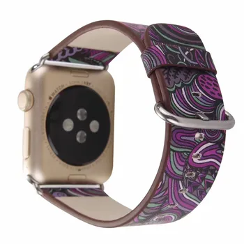 Odinis Dirželis, Apple Watch band se 38mm 42 40 44mm Gėlių Spaudinių Derliaus Gėlių Nacionalinis Liaudies serijos 6/5/4/3/2/1