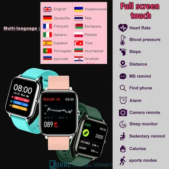 Pilnas Touch Smart Watch Vyrai Moterys Smartwatch 