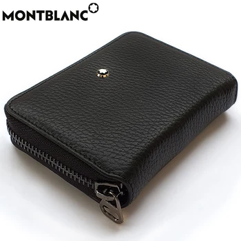 Piniginės natūralios odos prabangus aukštos kokybės pinigus kortelės turėtojas užtrauktukas kišenėje, rankinėje Mont Blanc