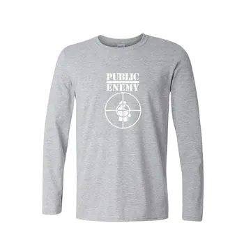 Public Enemy Marškinėliai Sektorius Rudens Stiliaus Ilgomis Rankovėmis Naujų Muzikos Vyrai T-Shirt Jav Repo Medvilnės Vyrams, Ilgomis Rankovėmis Viršūnes
