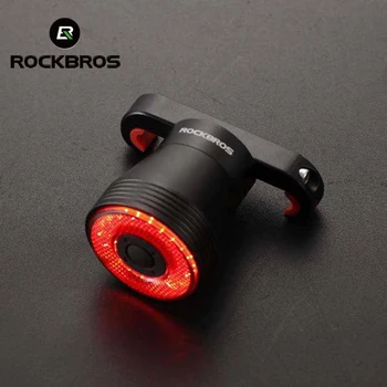 ROCKBROS Dviračio Šviesos Q5 Pažangus Sensorius USB LED Galiniai Dviračių Žibintai MTB užpakalinis žibintas dviračių priedai luz bicicleta Dviračių Atgal Šviesos