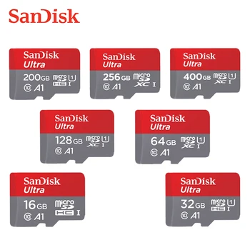 Sandisk 16GB 32GB micro sd kortele 64GB 128GB cartao memoria de 200GB 256 GB atminties kortelė class10 400GB tf kortelė su adapteriu