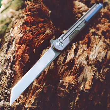 TLF Kietumas 59-60hrc sulankstomas peilis su titano rankena lauko kempingas medžioklės, žvejybos taktikos išgyvenimo peiliukas EDC įrankis
