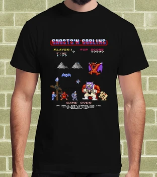 Vaiduoklis ' N Goblinai Videogame Arcade 1986 T-Shirt Per Uomo E Bambino