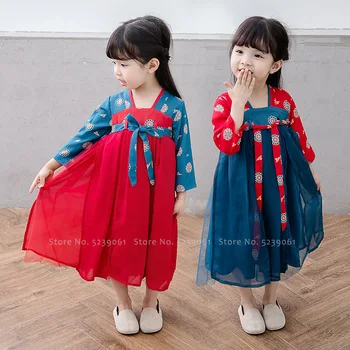 Vaikų Mergaičių Kinų Tradicinės Tango Kostiumas Kūdikiams, Vaikams, Hanfu Suknelė Festivalio Scenoje Veiklos Korėjiečių Japonų Kimono Komplektus Rinkinys