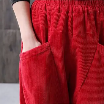 Vintage Laisvalaikio Kelnės Moterims Harajuku Aukšto Liemens Kelnės Streetwear korėjos Plius Dydis Pieštuku Tiesiai Kelnes Kulkšnies ilgis Capris
