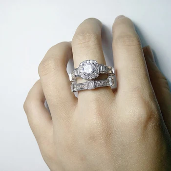 YANHUI 2020 naujas prabangus princesė Kietas 925 sterlingas sidabro vestuvių žiedas rinkinys afrika nuotakos moterims lady jubiliejų dovana, papuošalai