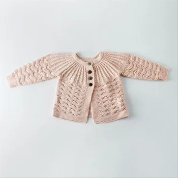 Žavinga mergaitės megztinis Pavasarį, rudenį kūdikiams susagstomi megztiniai vaikams vaikiška merginos striukes megztinius ilgomis rankovėmis viršūnes vaikų outwear